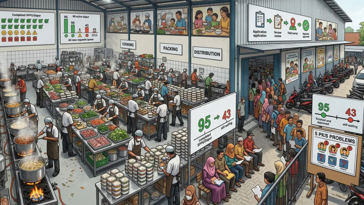 Ilustrasi dapur program Makan Bergizi Gratis (MBG)