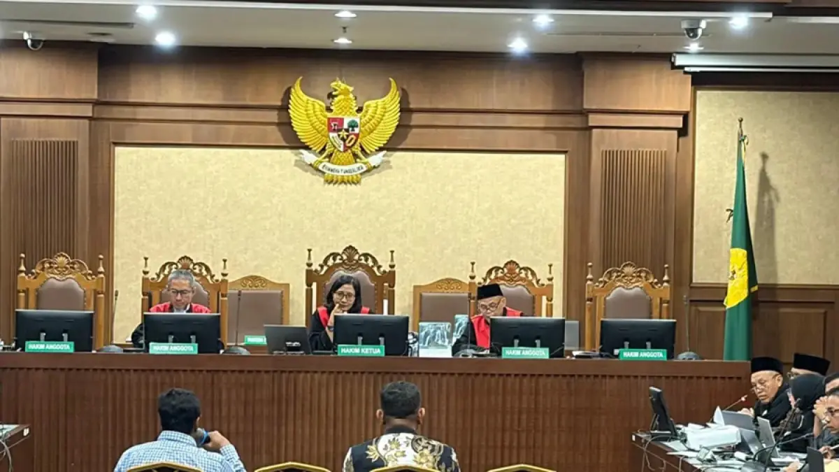 Sejumlah Staf Khusus Menteri Agama (Menag) periode 2021-2024 Yaqut Cholil Qoumas, dihadirkan sebagai saksi dalam sidang dugaan korupsi kuota haji di Pengadilan Tipikor Jakarta, Selasa (22/9). (Muhamad Ridwan/JawaPos.com)