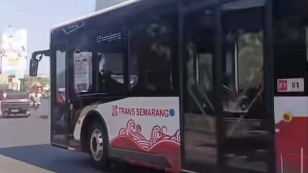Bus Listrik Trans Semarang akan beroperasi bertahap (Foto: Tangkapan layar Tik Tok)