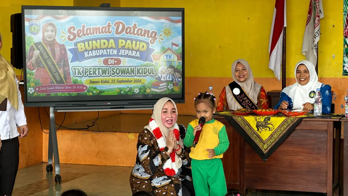RAMAH: Bunda PAUD Jepara mengenalkan keselamatan kebakaran kepada anak melalui Sapa Bunda PAUD.