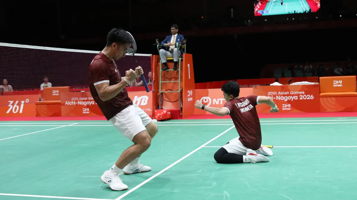 Pasangan ganda kedua asal PB Djarum, Leo Rolly Carnando/Daniel Marthin bermain sangat solid dan penuh percaya diri sehingga berhasil menyamakan kedudukan menjadi 2-2 seusai membungkam He Jiting/Liu Yi dua gim langsung, 23-21 dan 21-10.