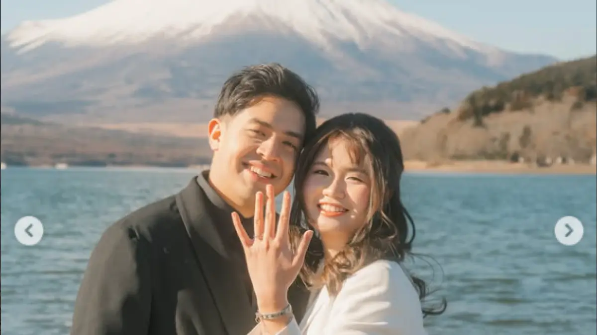 Momen Romantis di Tepi Danau Gunung Fuji: Jerome Polin Resmi Melamar Gracia Caroline (@jeromepolin)