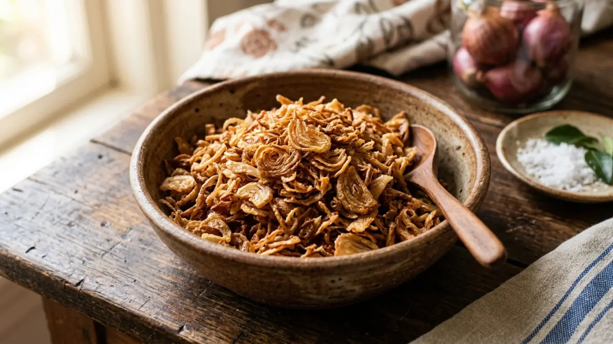 Ilustrasi bawang goreng.