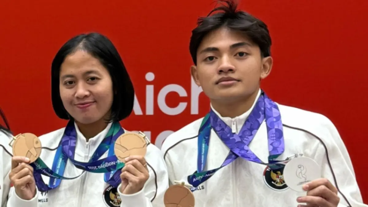 MEMBANGGAKAN: Dua atlet Jepara, M. Ubaidur Rohman dan Dini Mitasari, menyumbangkan empat medali bagi Indonesia di Asian Games Aichi-Nagoya 2026.