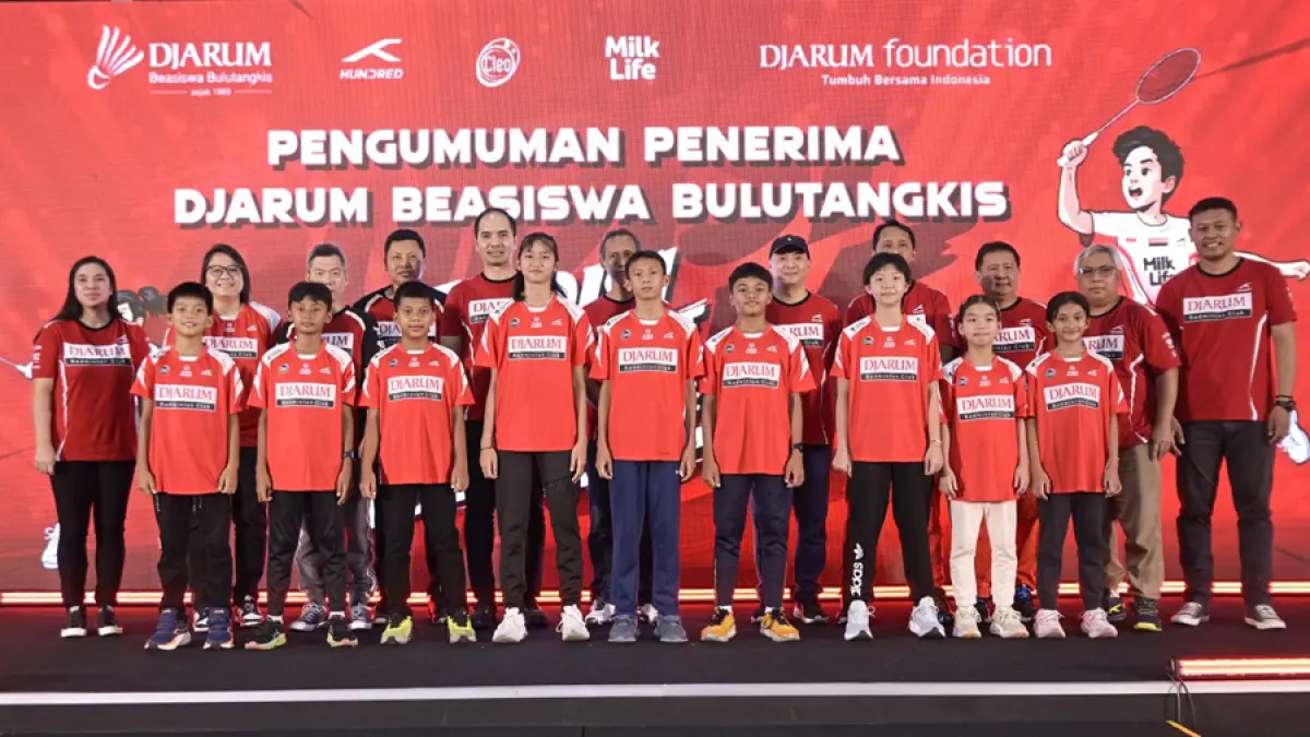 Atlet muda penerima Djarum beasiswa bulutangkis PB Djarum.