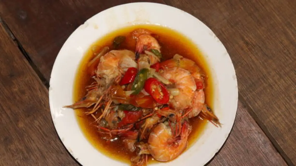 Ilustrasi udang asam manis