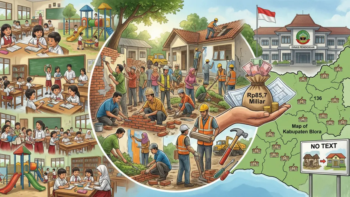 Revitalisasi 136 Sekolah di Blora Serap 2.040 Tenaga Kerja Lokal