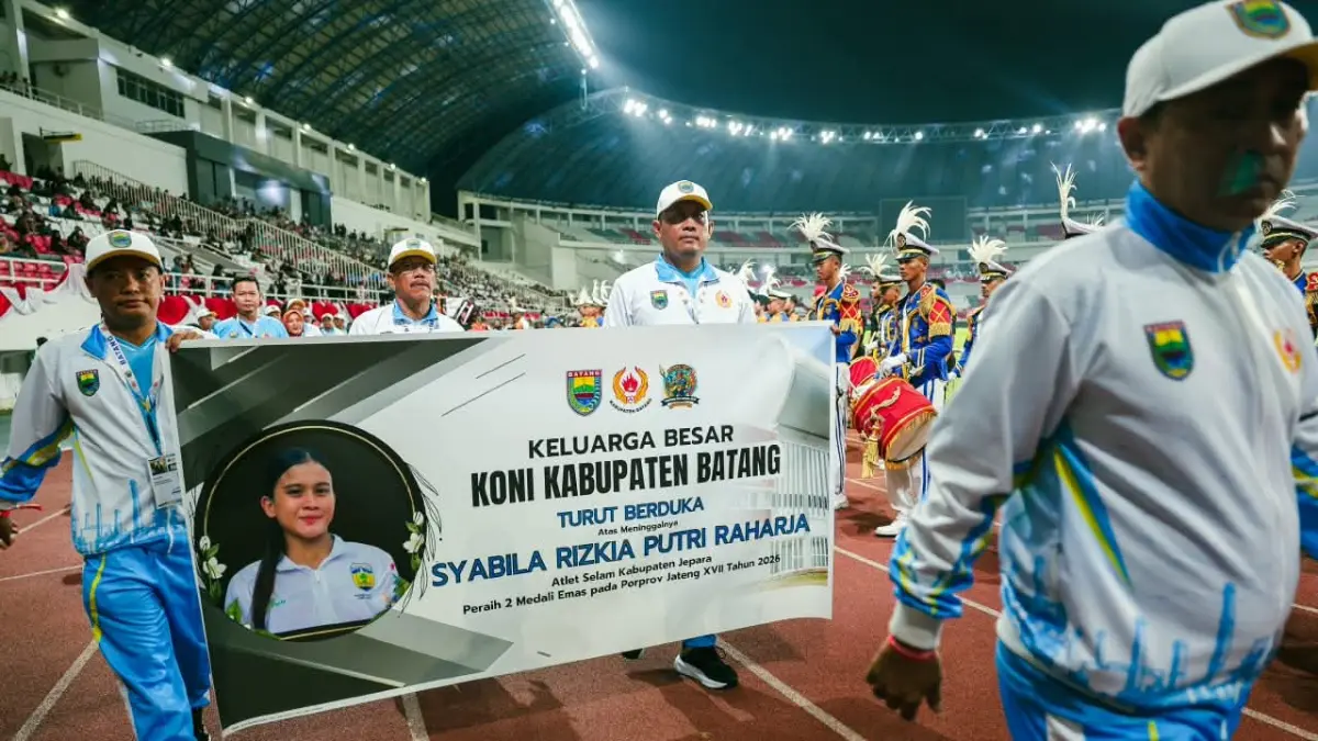 Kontingen Batang Bawa Pita Hitam di Porprov Jateng 2026, Berduka atas Wafatnya Atlet Selam Jepara