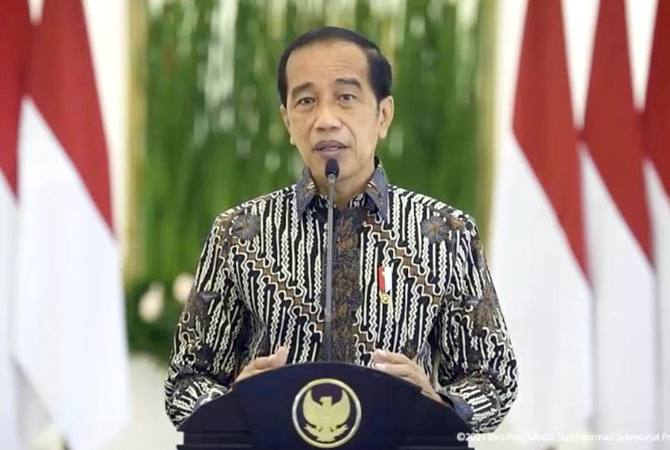 Presiden Joko Widodo memberikan ucapan selamat merayakan Hari Ulang Tahun (HUT) ke-57 Golkar. (ISTIMEWA FOR RADAR KUDUS)