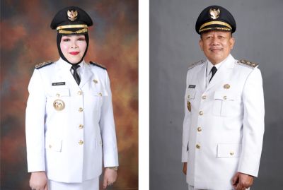 Bupati Grobogan Sri Sumarni (kiri) dan Wakil Bupati Grobogan Bambang Pujiyanto (kanan). (HUMAS SETDA GROBOGAN FOR RADAR KUDUS)