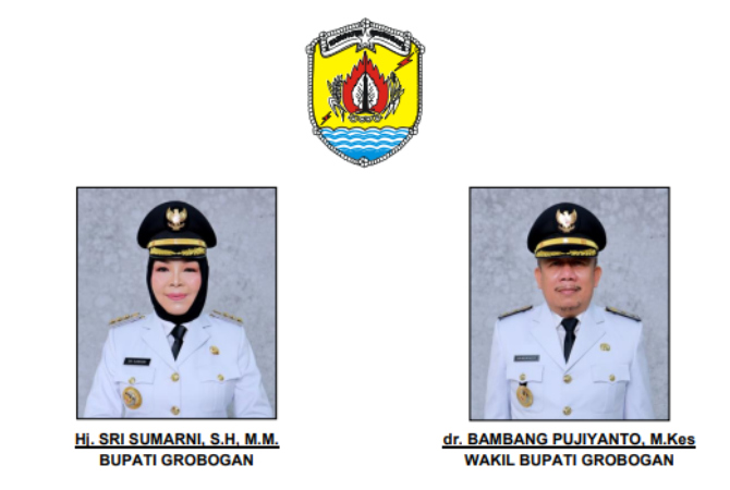 Bupati Grobogan Sri Sumarni dan Wakil Bupati Bambang Pujiyanto. (PEMKAB GROBOGAN FOR RADAR KUDUS)