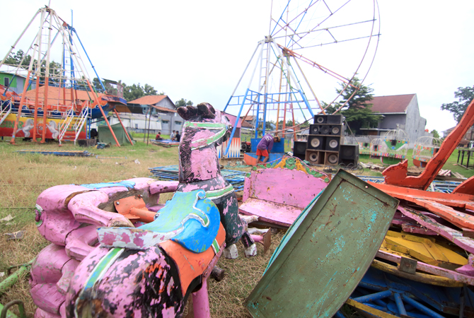 DANDANGAN: Menjelang bulan suci ramadan acara yang ditunggu masyarakat adalah dandangan, namum Pemkab Kudus belum berani memastikan ada tidaknya acara ini. (DONNY SETYAWAN/RADAR KUDUS)