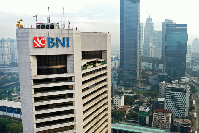 Gedung Bank BNI. (BNI FOR RADAR KUDUS)