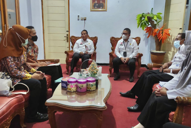 KOORDINASI: Kunjungan DPMPTSP Provinsi Jawa Tengah ke Mal Pelayanan Publik Kabupaten Pati beberapa waktu yang lalu. (DPMPTSP PATI FOR RADAR KUDUS)