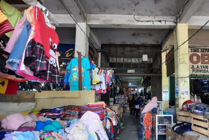  DIPERBAIKI: Pasar Purwodadi tahun ini mendapatkan perawatan. (INTAN MAYLANI SABRINA/RADAR KUDUS)