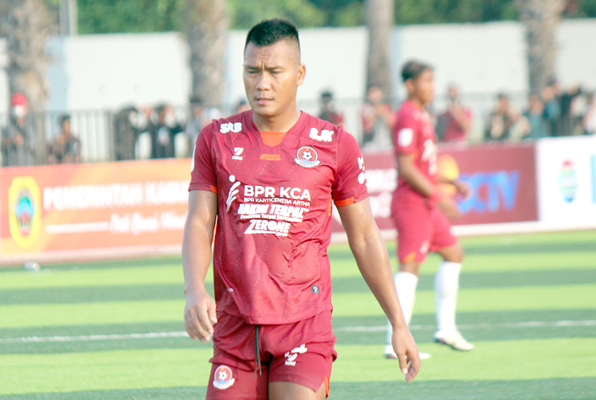 Riski Novriansyah, Penyerang Persipa Pati (ACHMAD ULIL ALBAB/RADAR KUDUS)