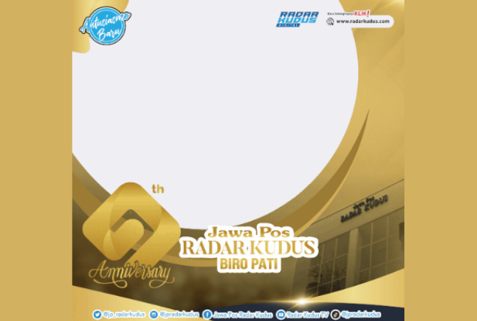 Twibbon HUT ke-9 Jawa Pos Radar Kudus Biro Pati. (ISTIMEWA)