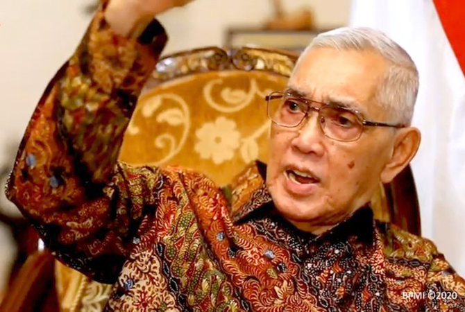 Wakil Presiden RI keenam Try Sutrisno (Youtube/Sekretariat Presiden)