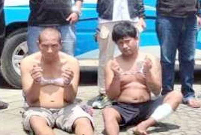 Angga Harry Prasetyo dan Sunarto berhasil diamankan anggota Unit 1 Pidana Umum (Pidum) Satreskrim Polrestabes Semarang Rabu dini hari (11/1). (Istimewa)
