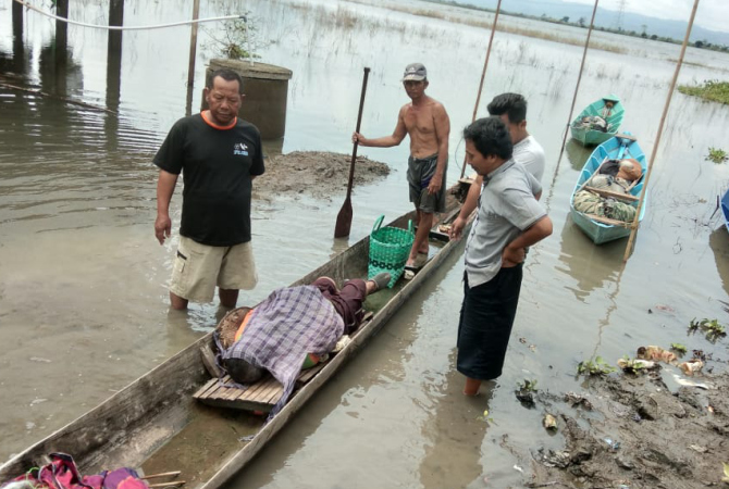 HARI NAHAS: Pria berinisial MD tewas, 70, tenggelam saat mencoba menengok persawahan yang banjir. (GALIH ERLAMBANG W/RADAR KUDUS)