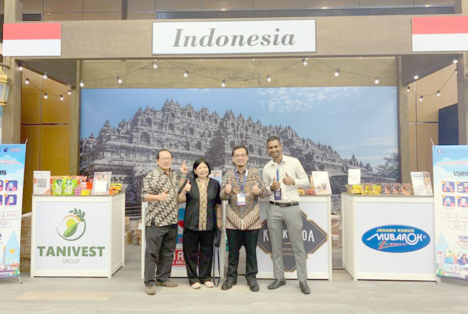 PARTISIPASI: Stand Jenang Kudus Mubarok dalam event Bank Negara Malaysia Sasana Symposium 2023 di Kuala Lumpur baru–baru ini. (MUBAROK FOOD FOR RADAR KUDUS)