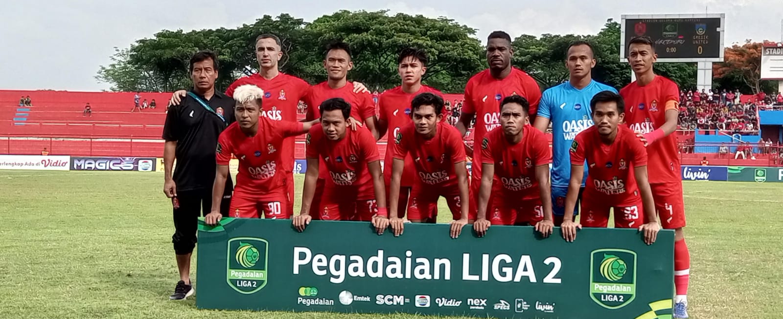 Persijap Jepara tampil dengan kekuatan penuh saat menjamu Gresik United di Stadion Gelora Bumi Kartini Jepara (10/12/2023).&nbsp;