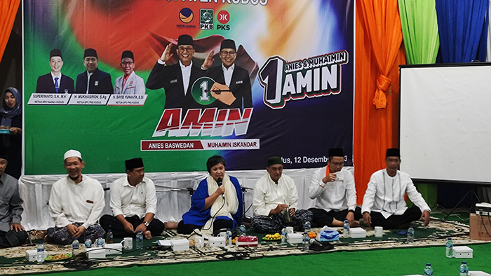 DIRESMIKAN: Pembukaan posko pemenangan AMIN yang dihadiri oleh Penasehat Timnas AMIN Lestari Moerdijat. (GALIH ERLAMBANG W)