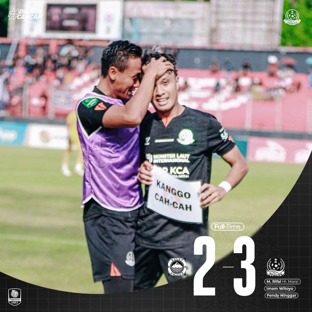 Persipa Pati menang 3 - 2 atas Sulut United di Stadion Klabat Manado. (INSTAGRAM PERSIPA PATI)