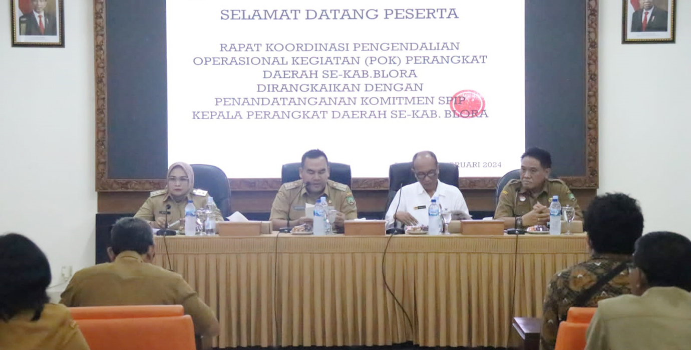 GIAT: Bupati Blora Arief Rohman saat  Gelar Rakor bersama Perwakilan Badan Pemeriksa Keuangan dan Pembangunan (BPKP) Provinsi Jawa Tengah.