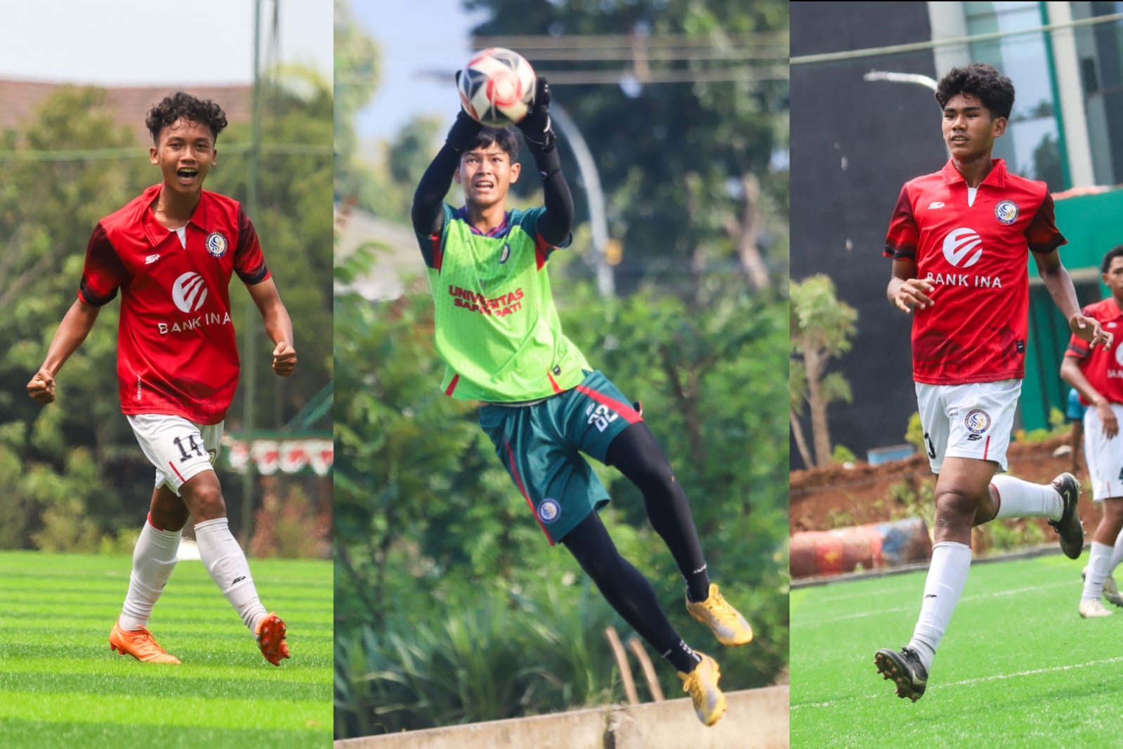 BERPROSES: Dari kiri Ridhwan, Dida, Ghufron merupakan siswa Safin Pati Sports School yang dipanggil seleksi timnas U-16 dan U-20. (SPSS UNTUK RADAR KUDUS)