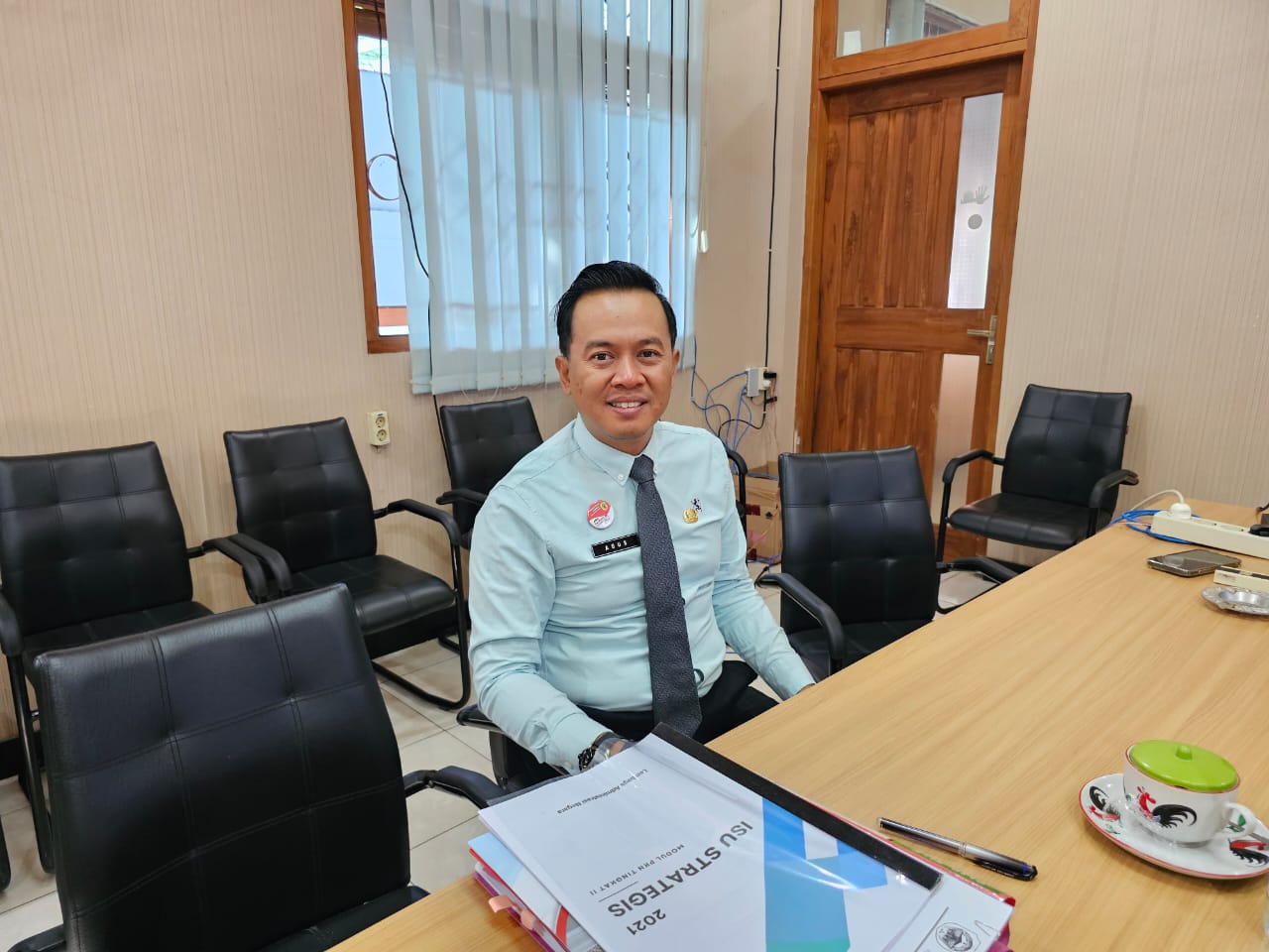 KOMITMEN: Inspektur Daerah Kabupaten Pati Agus Eko Wibowo menggenjot program pendidikan antikorupsi di kalangan ASN. (ACHMAD ULIL ALBAB/RADAR KUDUS)