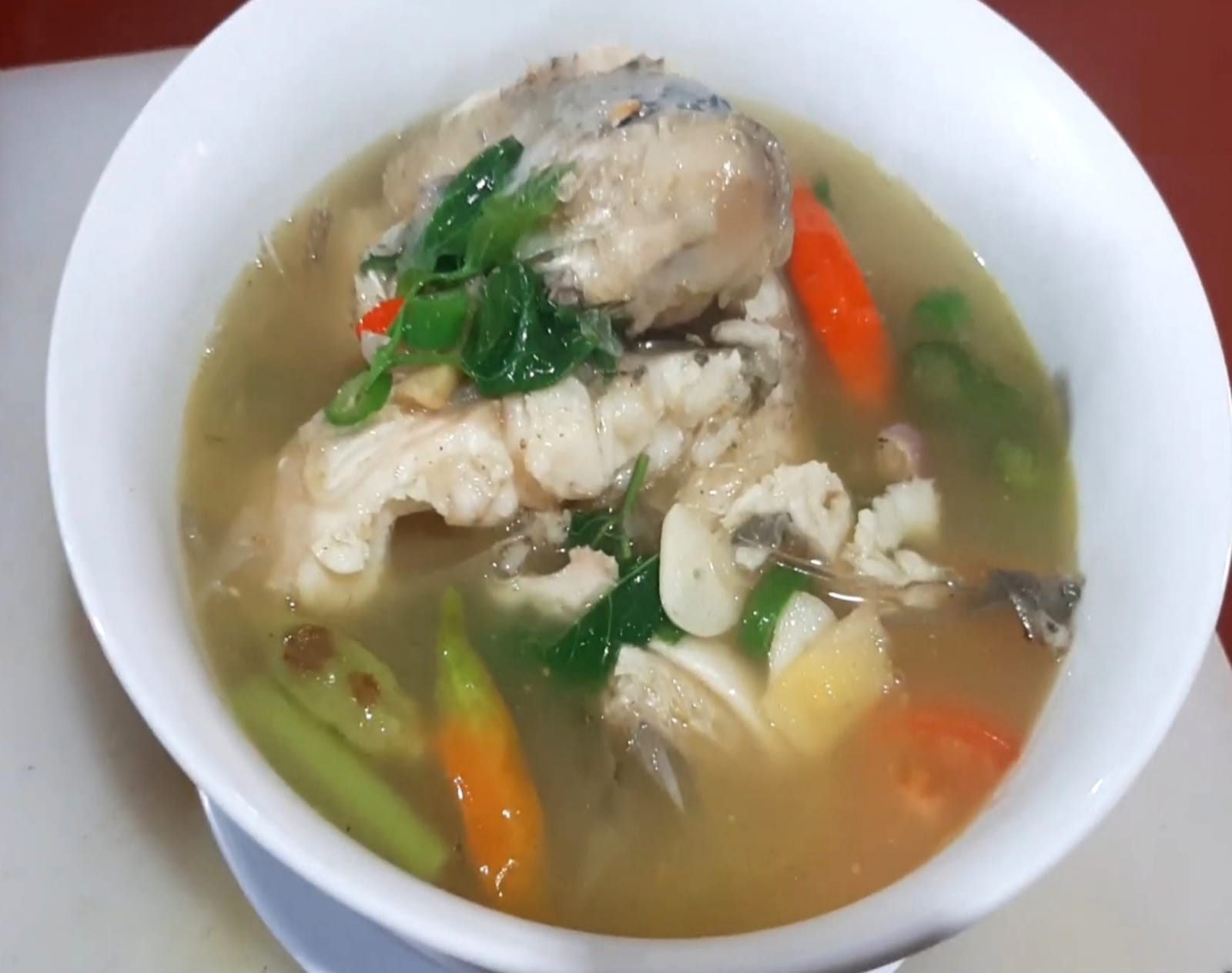 KHAS KUDUS: Masakan sayur kelo asem daun singkil. (SAIFUL AMRI/RADAR KUDUS)