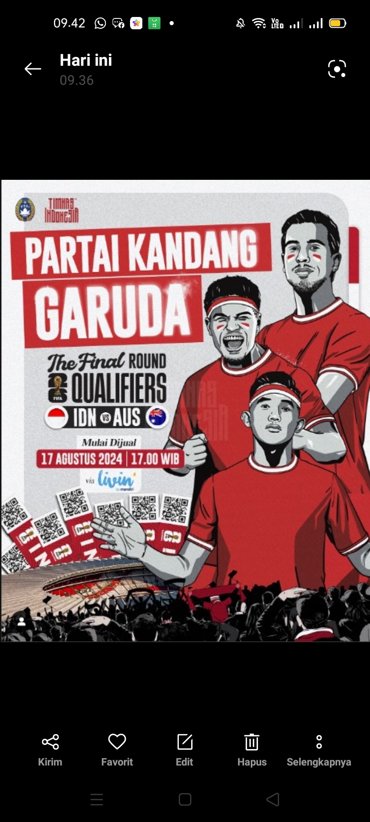 Indonesia versus Australia. (Sumber : Ig)