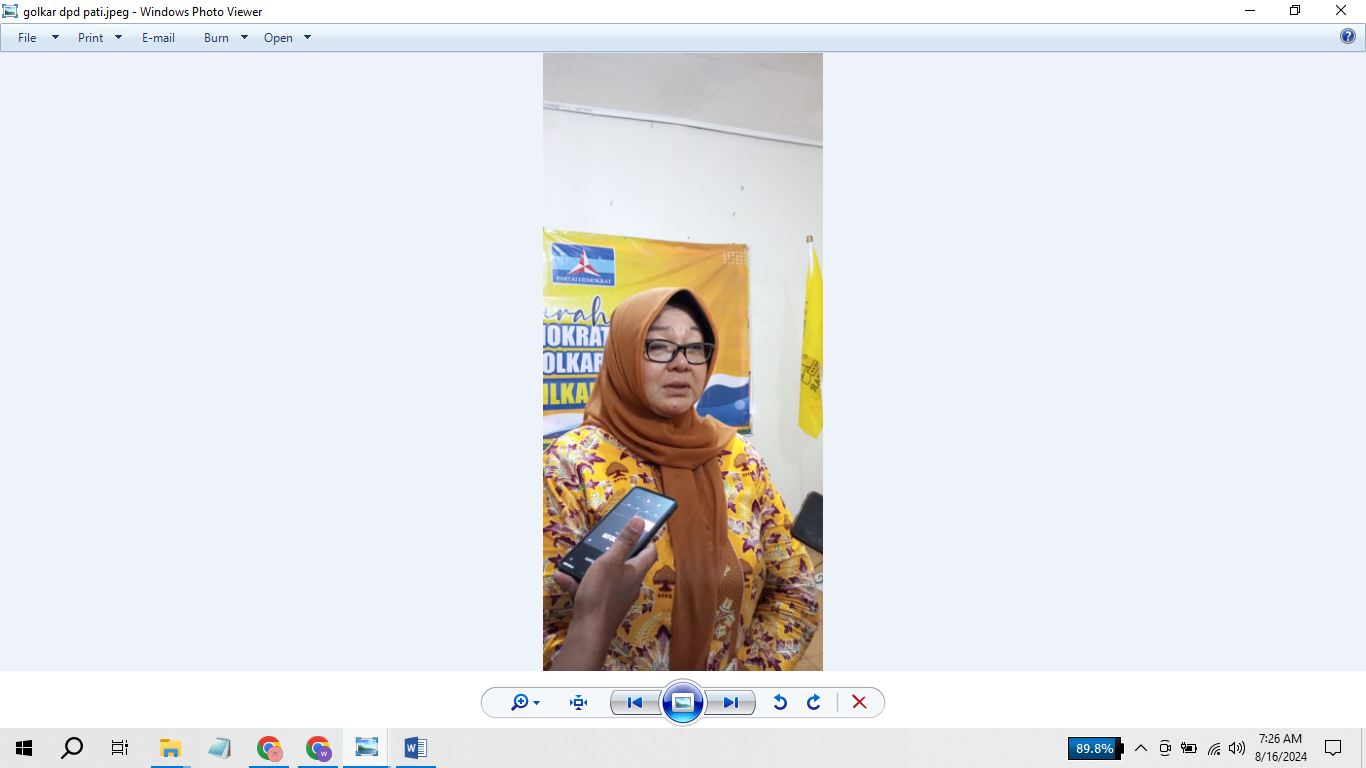 TUNGGU REKOM: Ketua DPD Partai Golkar Kabupaten Pati Endah Sriwahyuningati. (ACHMAD ULIL ALBAB/RADAR KUDUS)