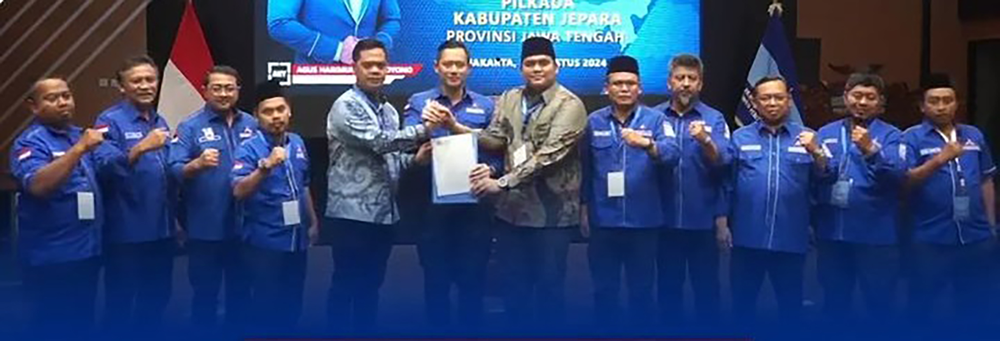 SAH: Pasangan bakal calon bupati dan wakil bupati Witiarso Utomo dan M. Ibnu Hajar menerima rekomendasi dari Partai Demokrat belum lama ini.(DPC DEMOKRAT JEPARA UNTUK RADARPATI.ID)