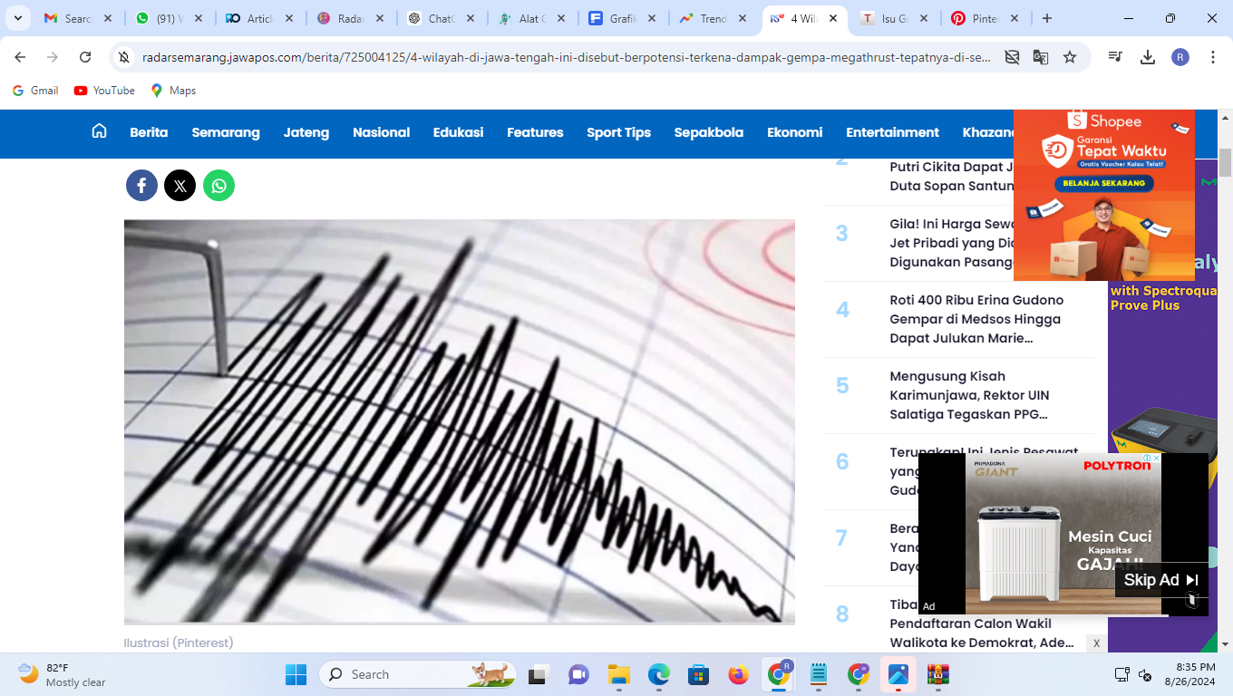 Ilustrasi: Gempa. (Pinterest)