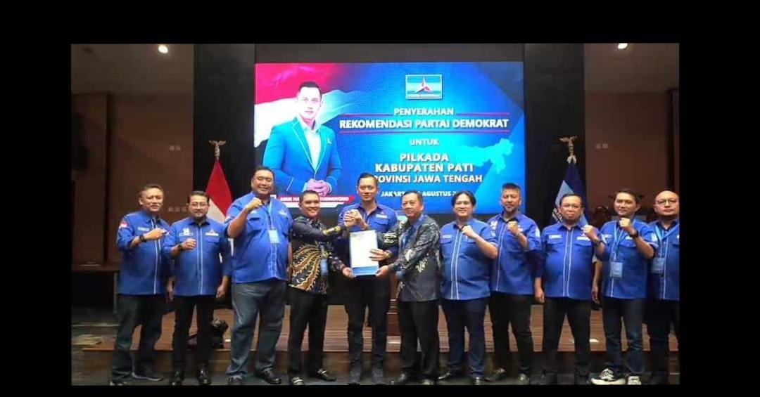 RESMI : Pasangan Wahyu Indriyanto dan Suharyono menerima rekomendasi sebagai calon bupati dan wakil bupati di Pilkada Pati 2024. (TANGKAPAN LAYAR)