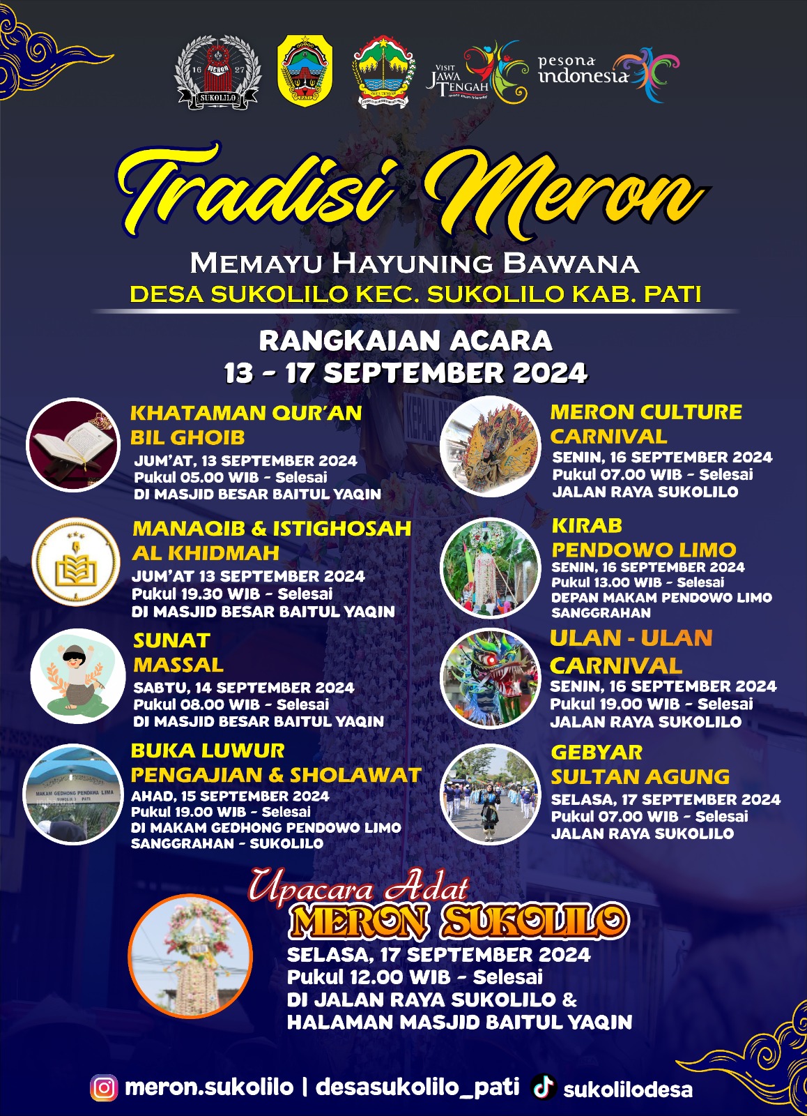 Rangkaian acara tradisi Meron di Sukolilo Pati.
