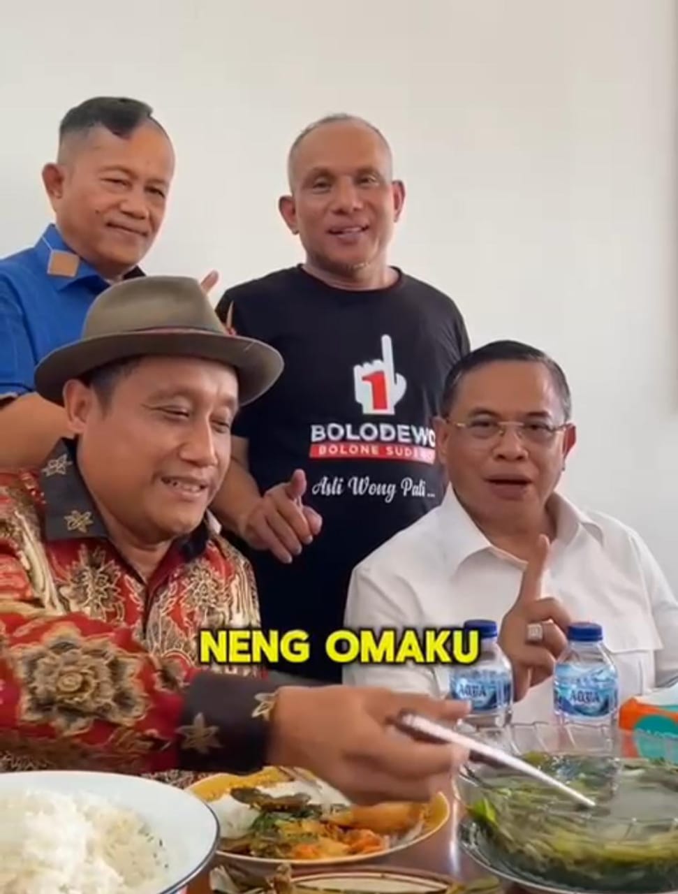 CAIR : Suasana makan siang mantan Wakil Bupati Safin bersama calon Bupati Pati Sudewo. (TANGKAPAN LAYAR UNTUK RADAR KUDUS)
