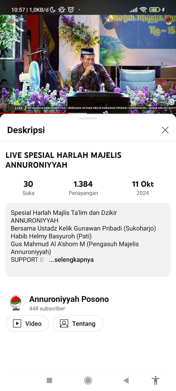 Video diduga Kepala Desa Klakahkasihan Kecamatan Gembong berpidato sambil berkampanye di acara pengajian. TANGKAPAN LAYAR / RADARPATI.ID