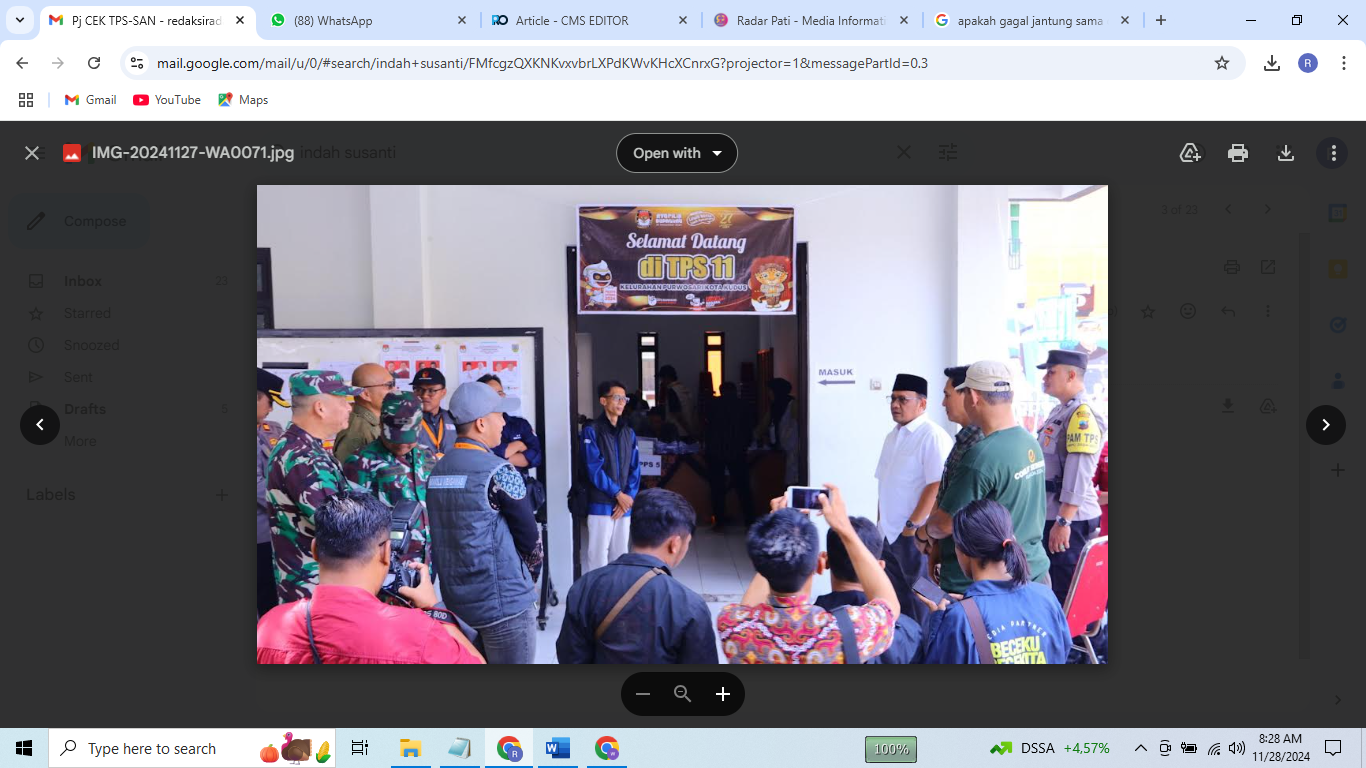 CEK TPS: Pj Bupati Kudus Hasan Chabibie monitoring Pilkada Kudus bersama forkompinda.