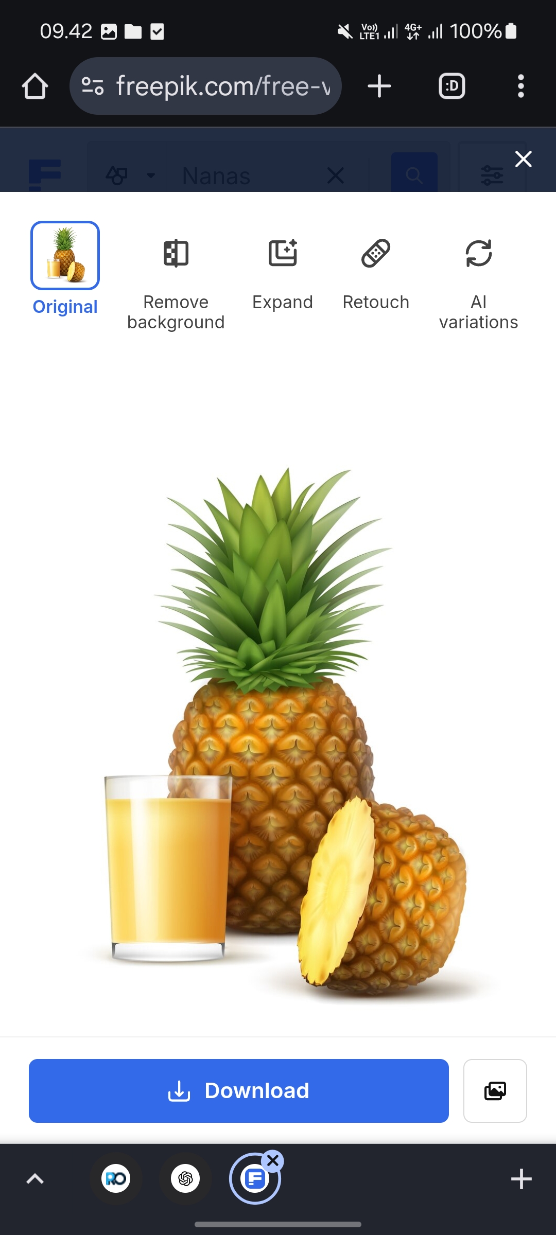 Ilustrasi buah nanas