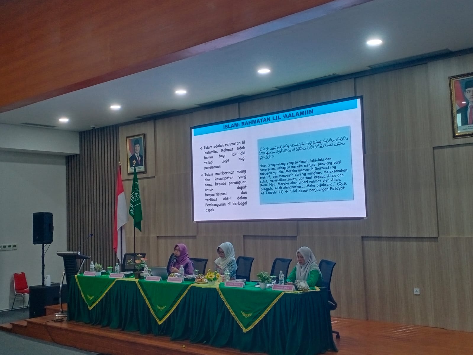 PC Fatayat NU Kudus menggelar serangkaian acara konferensi cabang di IAIN Kudus.  (ANDIKA TRISNA/RADAR KUDUS)