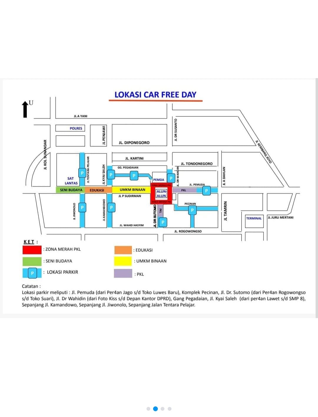 Pengaturan lokasi Car Free Day di Kota Pati yang akan dimulai pada Minggu (2/2/2025). (DOK DLH PATI)