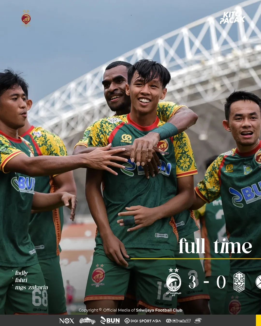 SEMANGAT: Sriwijaya FC akan berhadapan dengan PSMS Medan dalam laga lanjutan play-off liga 2. (@sriwijayafc.id)