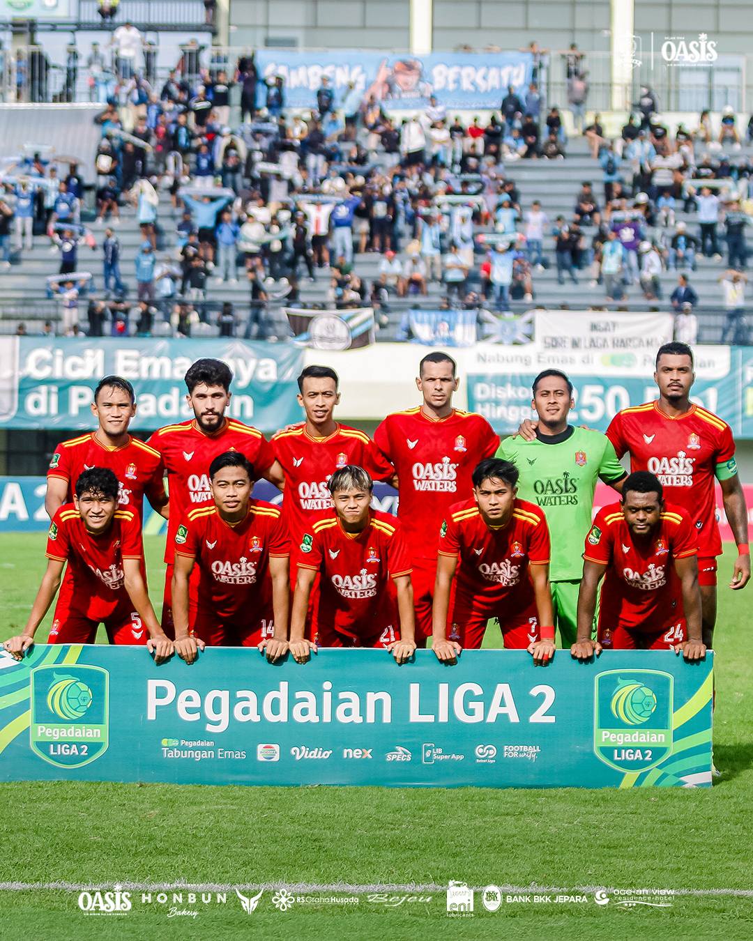 Skuad Persijap Jepara saat menghadapi Persela Lamongan di laga terakhir babak 8 besar Liga 2 musim ini. (DOK PERSIJAP JEPARA)