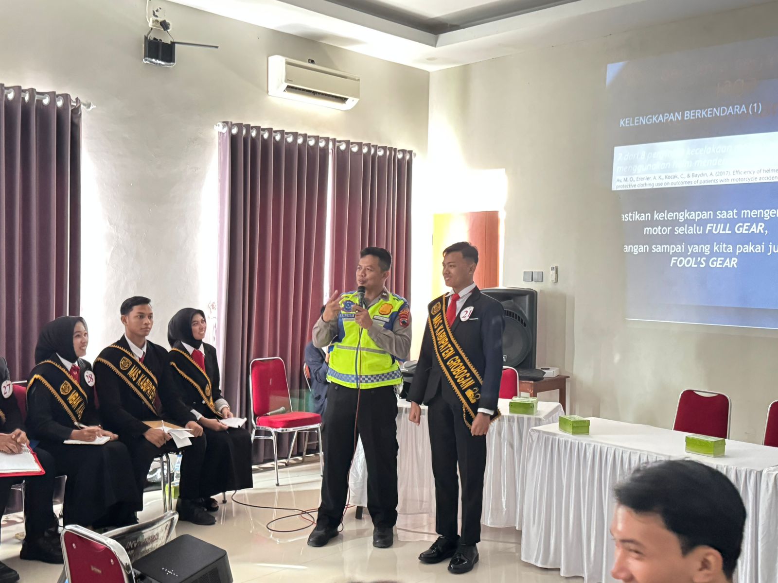 SELEKSI: Sat Lantas Polres Grobogan saat melakukan seleksi Mas dan Mbak Duta Lalu Lintas 2025.