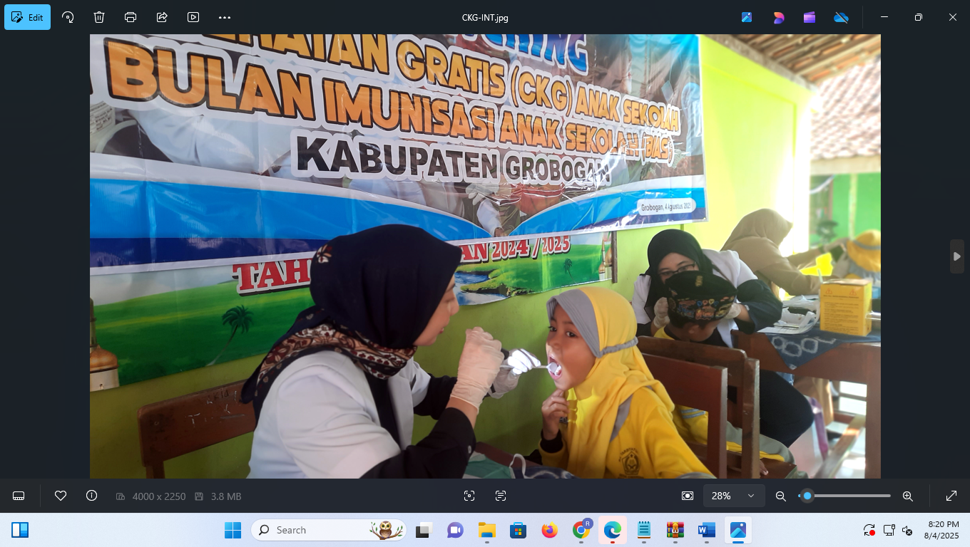 JEMPUT BOLA: Puksesmas Purwodadi 1 saat melakukan CKG dan BIAS di MI Tarbiyatul Aftal Cingkrong, Kecamatan Purwodadi.