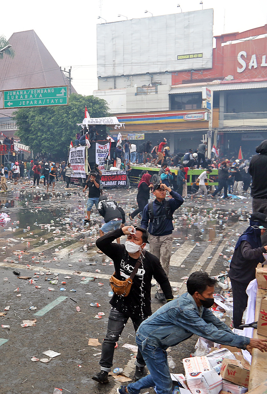 Aksi massa di Alun-alun Pati pada 13 Agustus lalu.