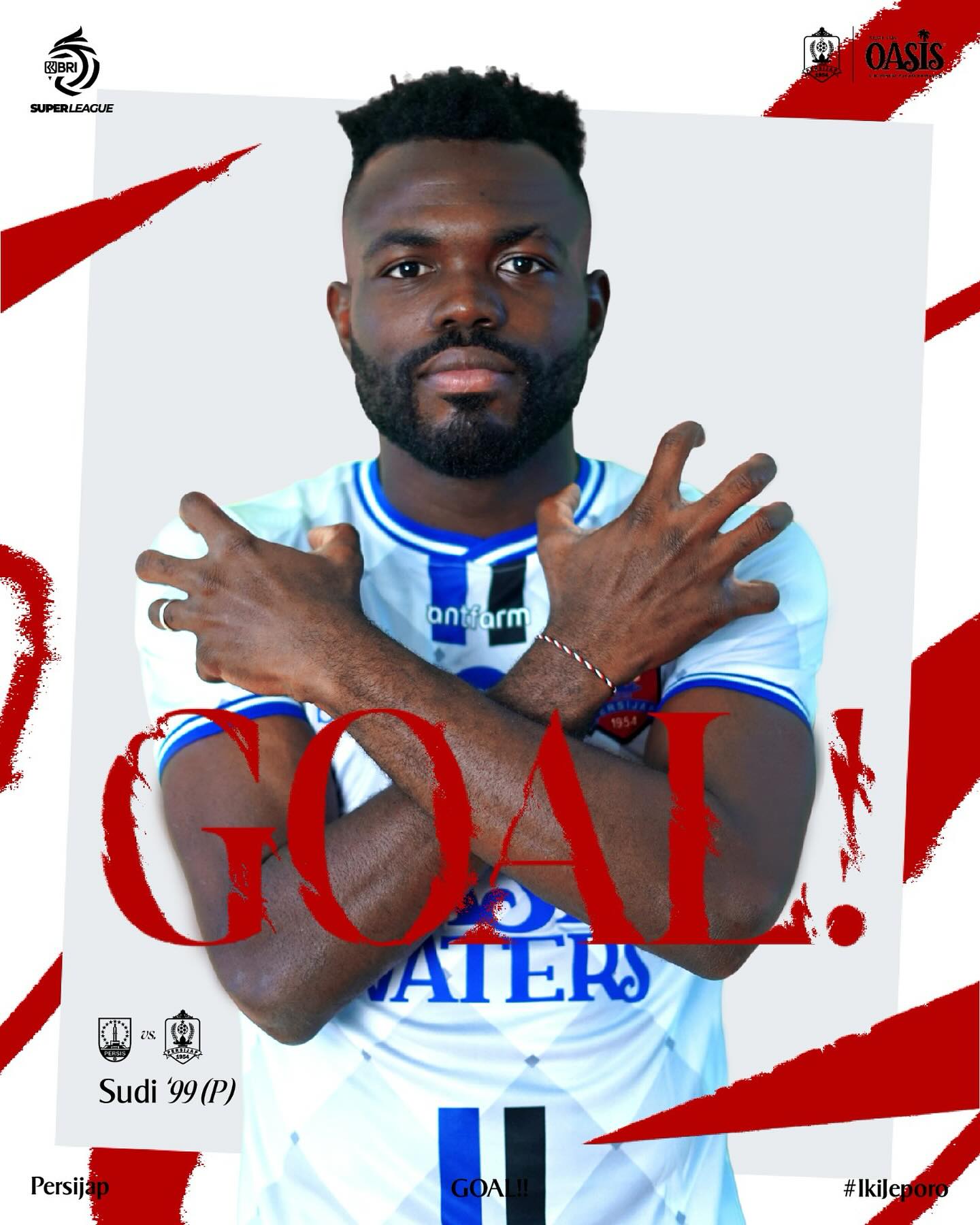 Sudi Abdallah mencetak gol di menit akhir yang membawa Persijap Jepara menang atas Persis Solo. (OFFICIAL PERSIJAP JEPARA)